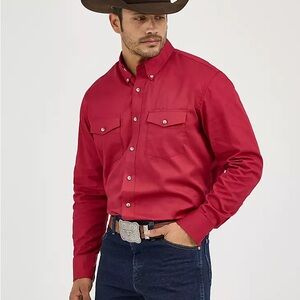 Wrangler Men's Crimson Western Button-Down Shirt